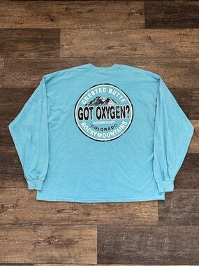 Colorado “Got Oxygen?” Rocky Mountain Long Sleeve Tee 2XL Blue Oversized